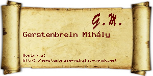 Gerstenbrein Mihály névjegykártya